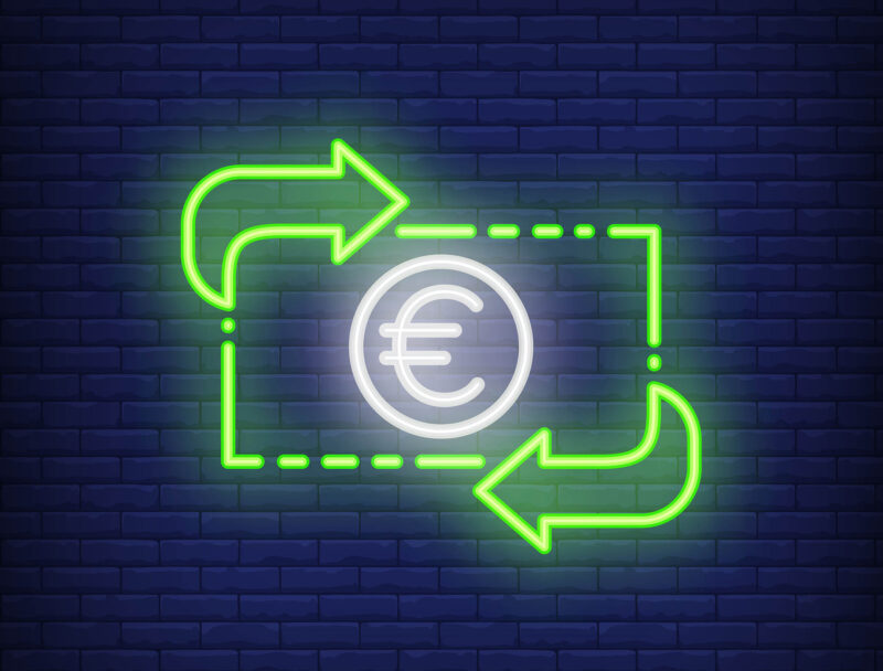 Euro exchange rate.